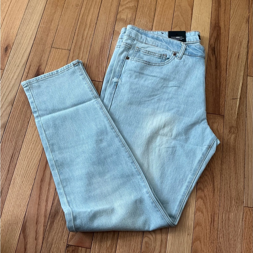 Fashion Nova Men Light Blue Denim Jeans